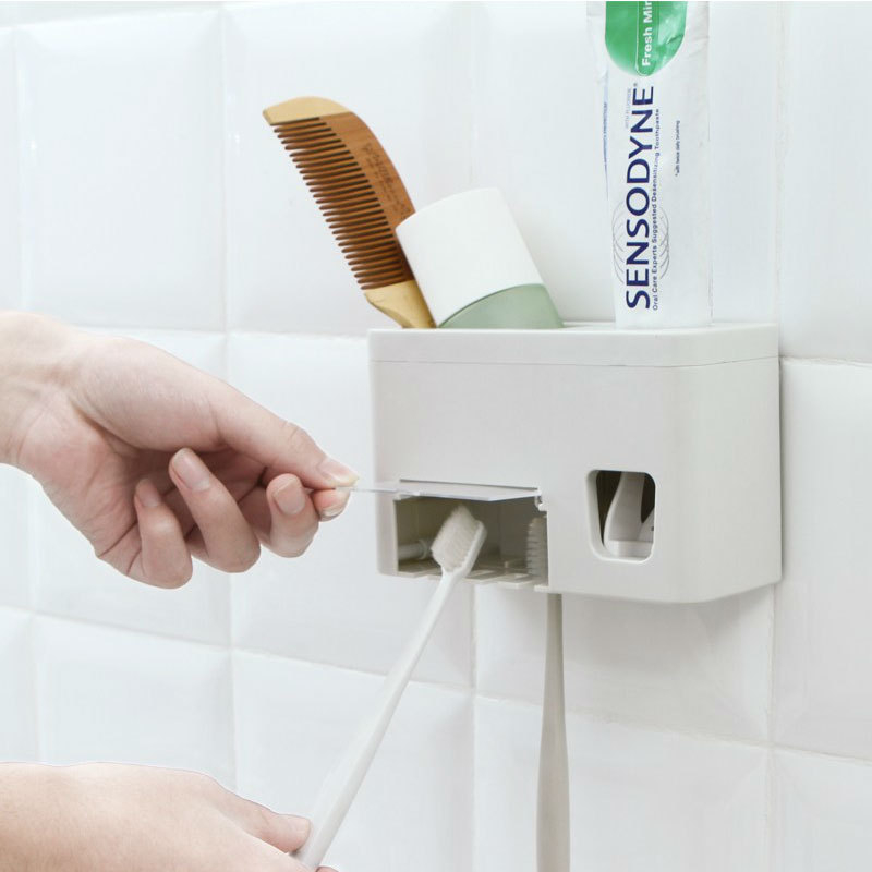 Držač za četkice za zube - zidni, bez bušenja, plastični držač paste za zube i višefunkcijsko skladište