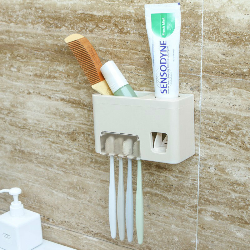 Držač za četkice za zube - zidni, bez bušenja, plastični držač paste za zube i višefunkcijsko skladište