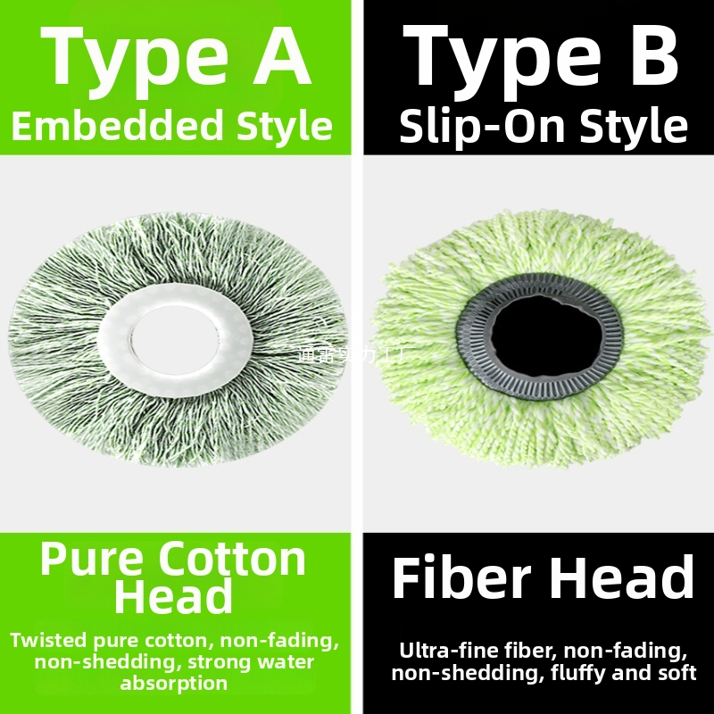 Náhradná hlava na mop, otáčavá hlava, hrubšia, univerzálny doplnok k tyči na mop | Značka: TONGLEI; Materiál: sandalwood