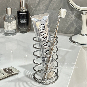 Suport pentru periuțe de dinți din oțel inoxidabil pentru baie, montaj fără găurire, mai multe opțiuni de montare, Lemon Book