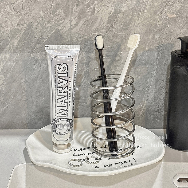 Suport pentru periuțe de dinți din oțel inoxidabil pentru baie, montaj fără găurire, mai multe opțiuni de montare, Lemon Book