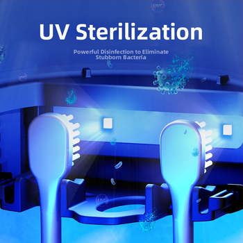 UV sterilizator za četkicu za zube sa sušenjem, držač za električnu četkicu i čašu, organizator kupaonice, model 2025