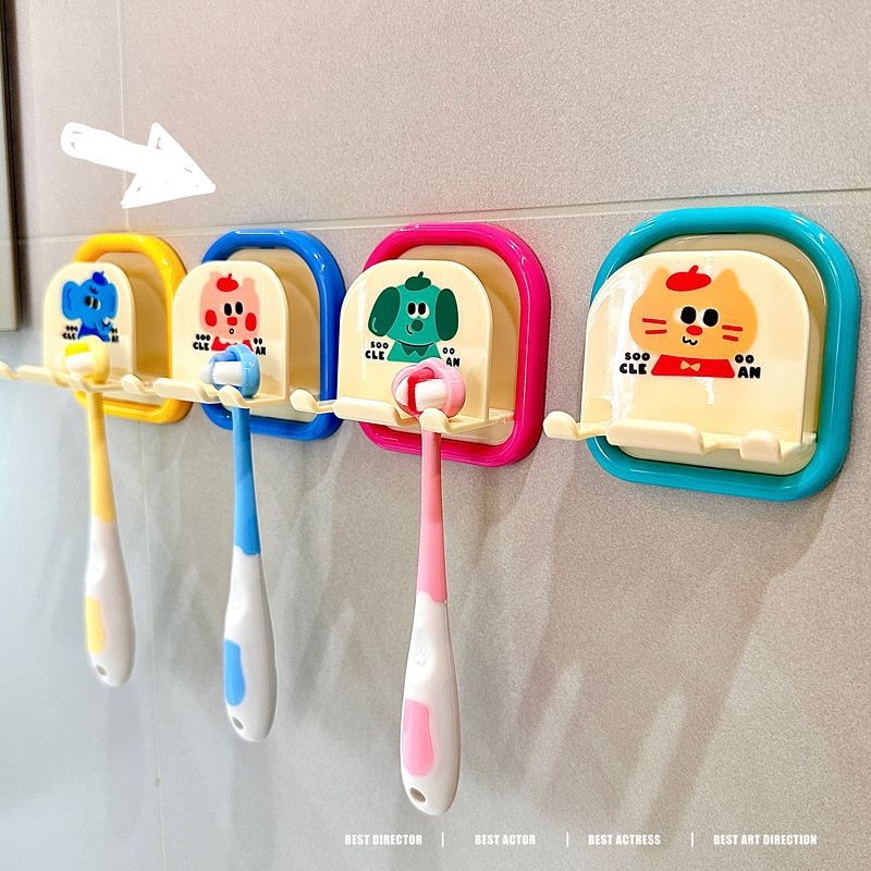 Plastični zidni držač četkice za zube, bez bušenja, za dječje električne četkice, kupaonica