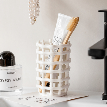 Keramički držač za četkice za zube i ormarić za pohranu u kupaonici, materijal: keramika, funkcija: pohrana, način montiranja: drugi načini, Circle Porcelain