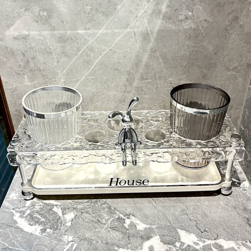 Držač četkica za zube - Plastika, skladištenje, bez bušenja, tiskano logo, kutija 20 kom