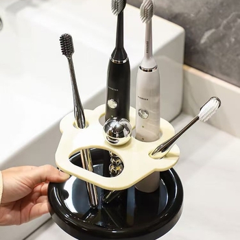Držač četkice za zube s UV sterilizacijom, plastični, s usisnim držačem, stolni organizator za kupaonicu