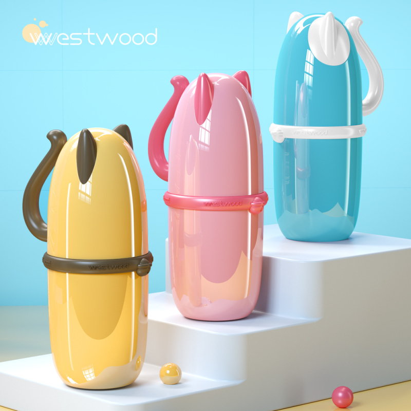 Držač četkice za zube s kutijom za pohranu – Plastika, prilagodljiv, otisak logotipa, za četkice i pastu za zube, branda: wwestwood