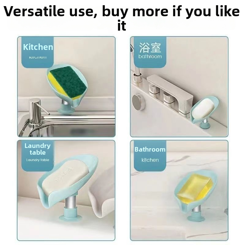 Pengyi Plastový nástenný stojan na mydlo so sacou prísavkou, bez vŕtania, odkvapkávacia miska (Materiál: plast; Značka: Pengyi; 1 ks; Montáž na stene s prísavkou; Bez vŕtania)