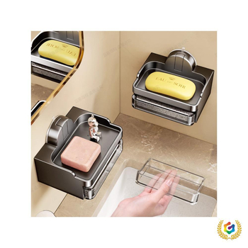 Zidni držač sapuna s odvodom vode, Space aluminij, prostor za pohranu