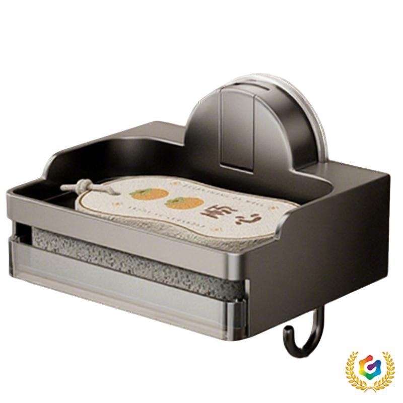 Zidni držač sapuna s odvodom vode, Space aluminij, prostor za pohranu