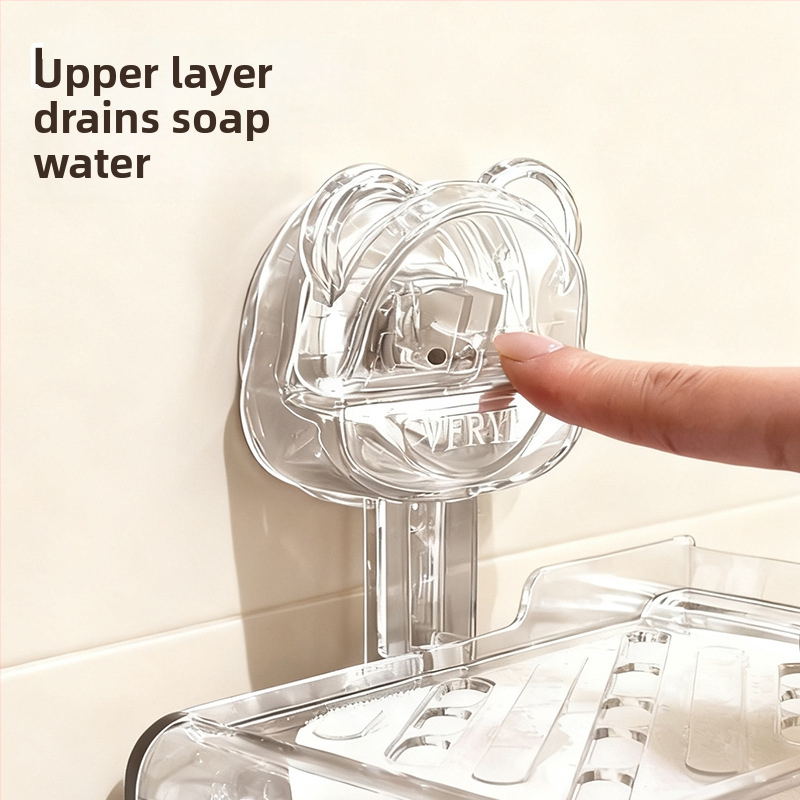 Domáci mydlový box na stenu so silnou sacou podložkou, bez vŕtania, odkvapkávacia miska, možnosť prispôsobenia