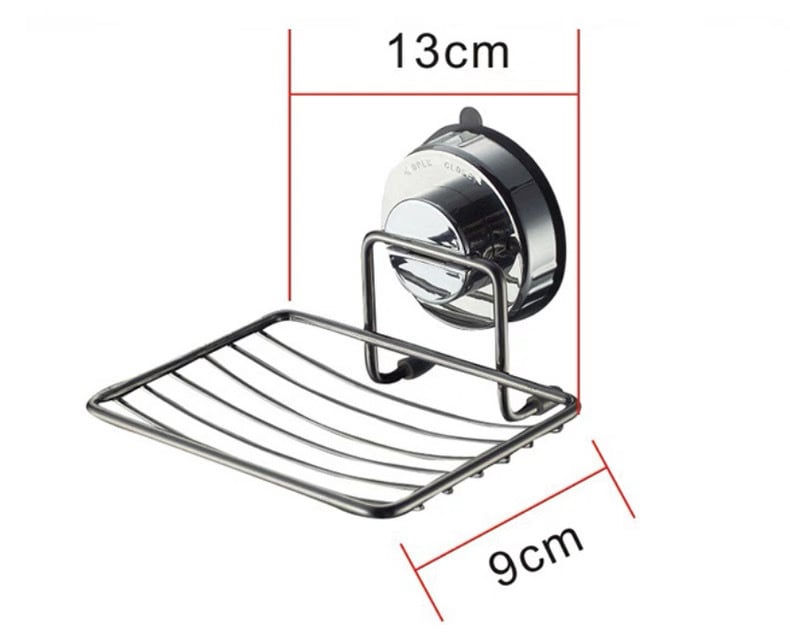 Zidni sapunik s vakuumskim pričvršćivanjem, od nehrđajućeg čelika, s mrežastim odvodenim policom