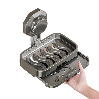 Zidni držač sapuna sa snažnim usisavanjem; plastičan; marka Easy to recognize hardware; pogodna za kupaonicu