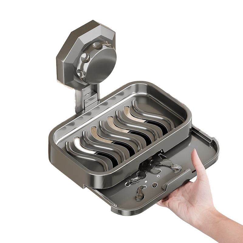 Zidni držač sapuna sa snažnim usisavanjem; plastičan; marka Easy to recognize hardware; pogodna za kupaonicu