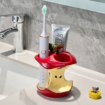Keramički držač četkica za zube s odvodom za kupaonicu