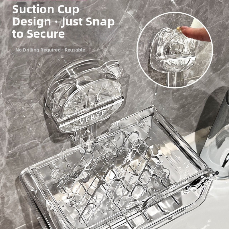 Držiak na mydlo so sacou - na stenu, bez vŕtania, s hubkou na handričku; ABS plast; 197,2 g; 100 kusov; Autonomy