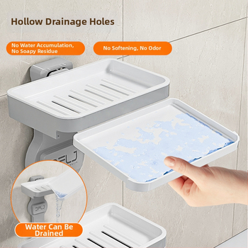 Držiak na mydlo s vákuovou podložkou – montáž bez dier, odnímateľný a umývateľný, protišmykový, z plastu; Značka Oriental Bright Clean; Balenie: 100 ks