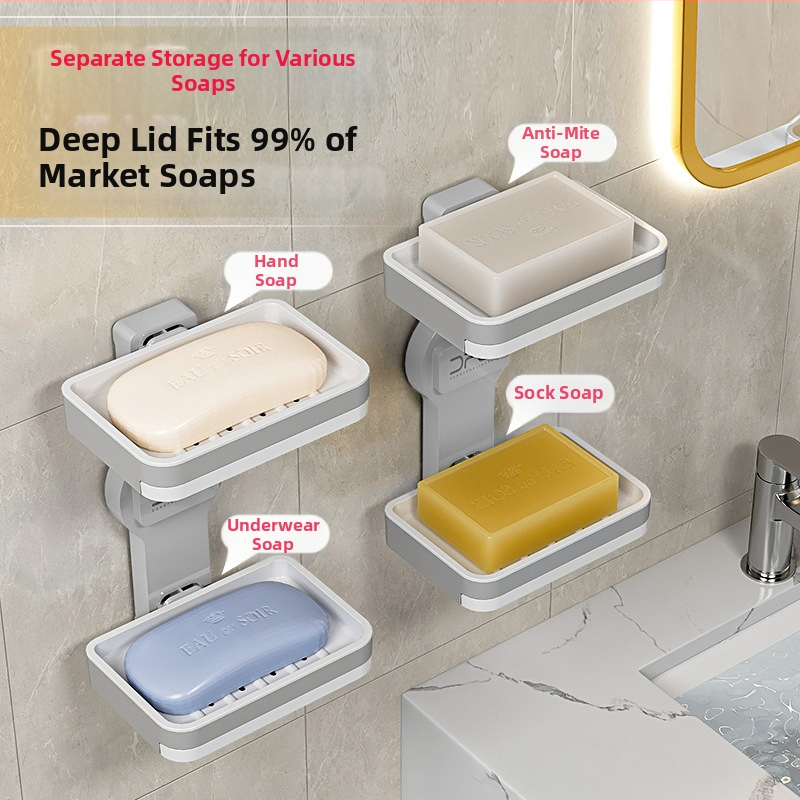 Držiak na mydlo s vákuovou podložkou – montáž bez dier, odnímateľný a umývateľný, protišmykový, z plastu; Značka Oriental Bright Clean; Balenie: 100 ks