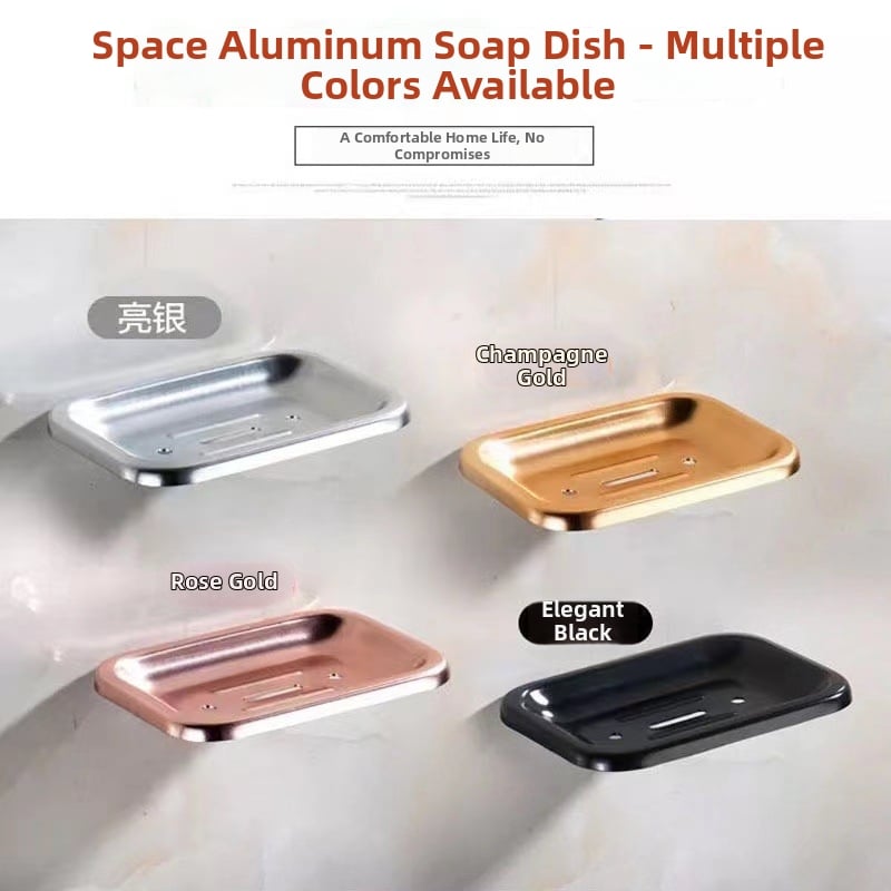 Space Aluminum szappan tál, falra szerelhető, nyomtatott logó