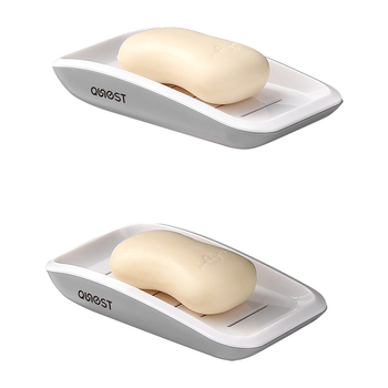 Стенен държач за сапуни с вакуумна чашка, без пробиване, двойна кутия за сапуни с място за съхранение до мивката