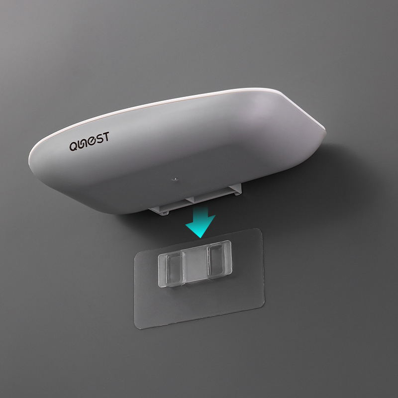 Стенен държач за сапуни с вакуумна чашка, без пробиване, двойна кутия за сапуни с място за съхранение до мивката