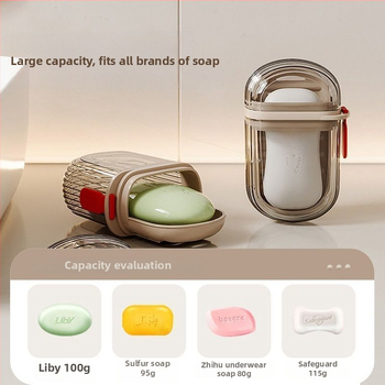 Box na mydlo so viečkom, tesne uzatvárateľný, s prísavkou, plastová, balenie 10 kusov, na cestovanie