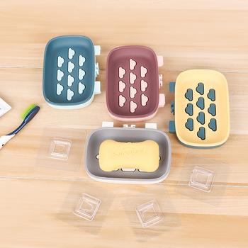 Dvoslojna stenska kutija za sapun s odvodnim pladnjem, od plastike PP, bez poklopca, s vakuumskim čašicama