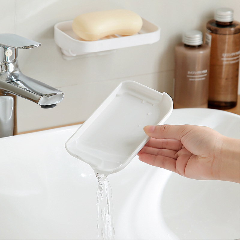 Fali ABS szappontartó ventuzával, fúrás nélkül, vízelvezető rendszerrel, fürdőszoba