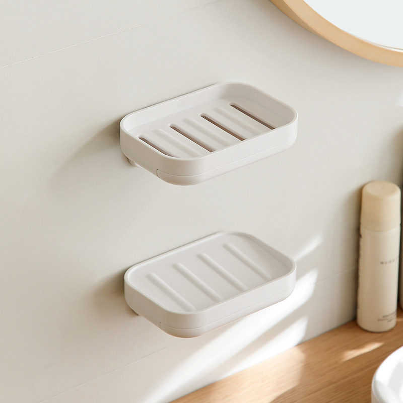 Fali ABS szappontartó ventuzával, fúrás nélkül, vízelvezető rendszerrel, fürdőszoba