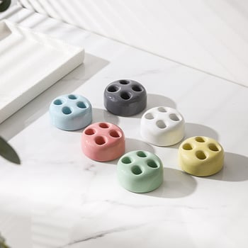 Kerámiából készült fogkefetartó, fúrás nélküli rögzítés, tárolás, skandináv stílus