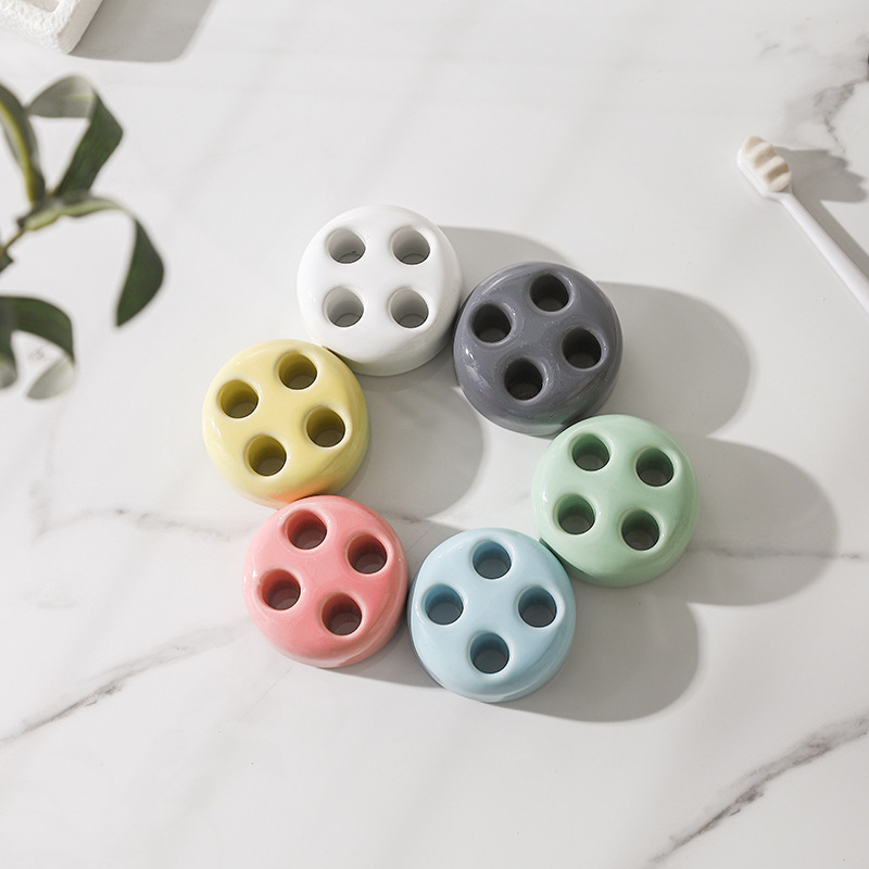 Kerámiából készült fogkefetartó, fúrás nélküli rögzítés, tárolás, skandináv stílus