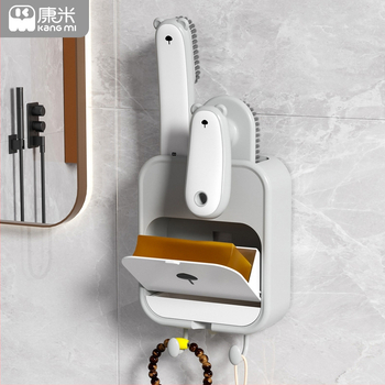 Kangmi falra szerelhető szappanbox lefolyóval, szívókoronggal, fedéllel, műanyagból, 72 darabos csomag