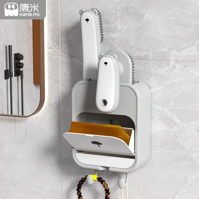 Kangmi falra szerelhető szappanbox lefolyóval, szívókoronggal, fedéllel, műanyagból, 72 darabos csomag