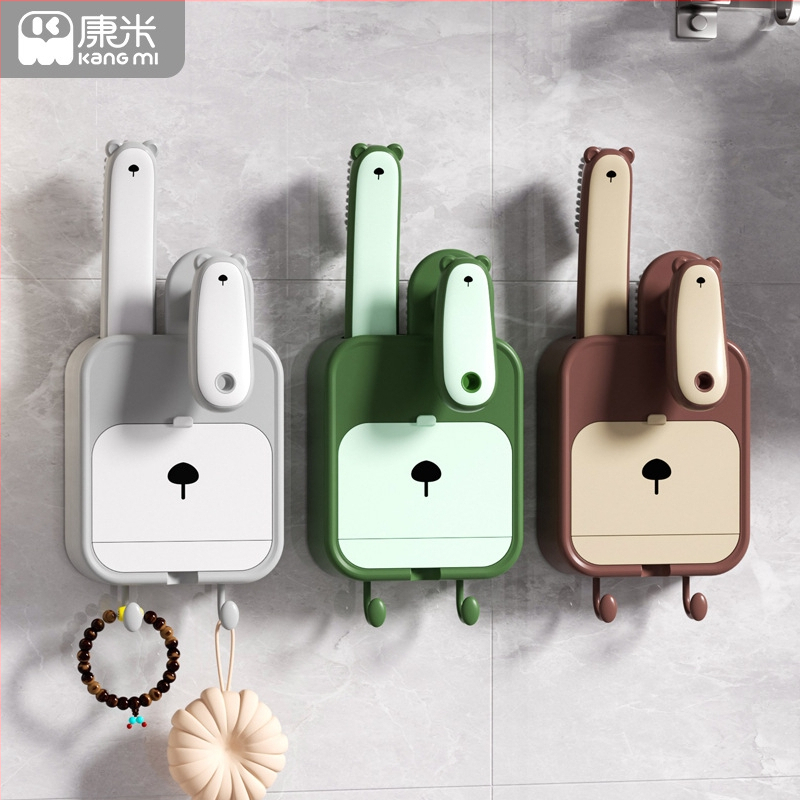 Kangmi falra szerelhető szappanbox lefolyóval, szívókoronggal, fedéllel, műanyagból, 72 darabos csomag