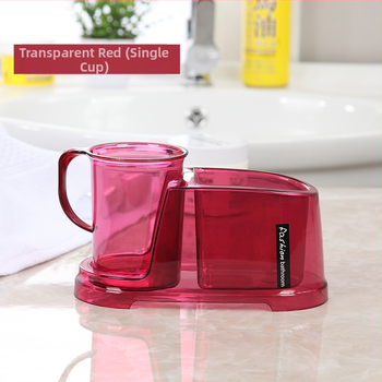 Fogkefetartó, műanyagból, dupla pohárral, fürdőszobai tároló, szerelés egyéb módszerekkel