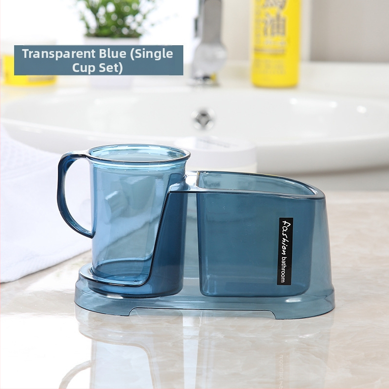 Fogkefetartó, műanyagból, dupla pohárral, fürdőszobai tároló, szerelés egyéb módszerekkel