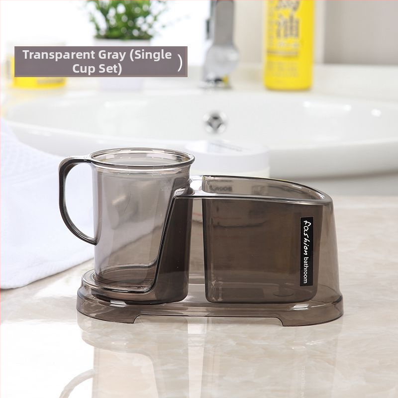 Fogkefetartó, műanyagból, dupla pohárral, fürdőszobai tároló, szerelés egyéb módszerekkel