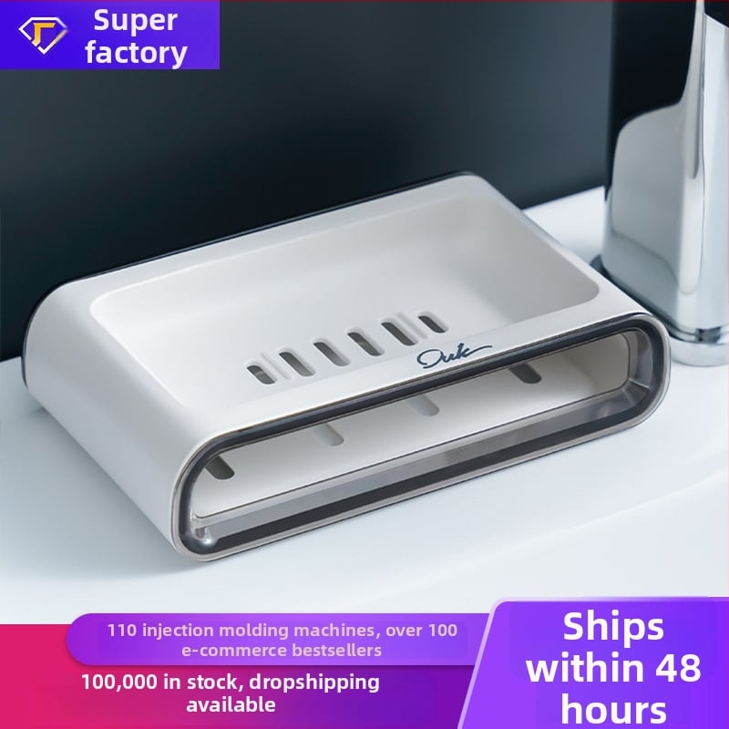 Műanyag szappontartó fürdőszobához, nagy kapacitású, Ou Youke márka, logóval