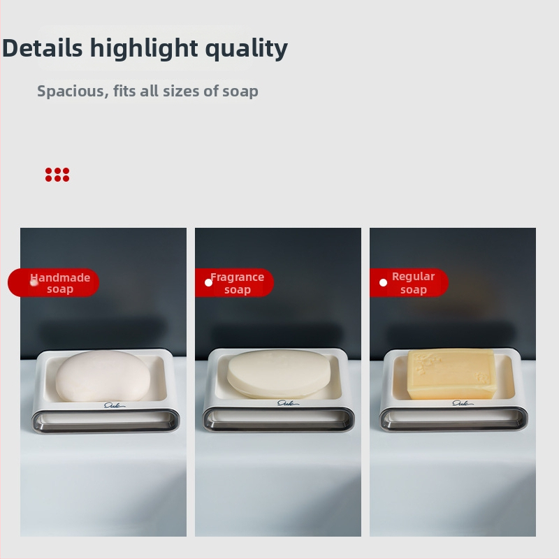 Műanyag szappontartó fürdőszobához, nagy kapacitású, Ou Youke márka, logóval