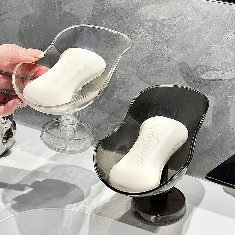 Сапунена поставка със suction cup, наклонена мултифункционална, без натрупване на вода, пластмасова