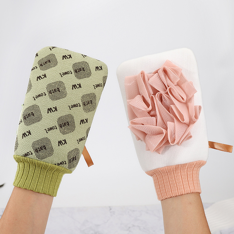 Bath King rukavice za kupanje — dvostranske, guste, dvostrane namjene (Brand Bath King; Materijali PE i rayon; Prilagođavanje dostupno; Privatna oznaka moguća; Namjena: Opća)