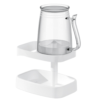 Fali fogkefés és pohár tartó, fúrás nélküli fürdőszobai rendező, műanyag, logónyomtatás és testreszabás