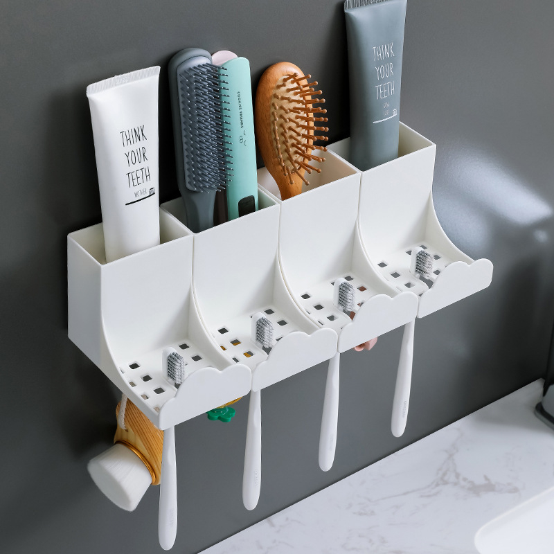 Fogkefetartó – falra szerelhető vákuumos csatlakozással, műanyagból, tárolásra, nyomtatott logóval, Home Parkway