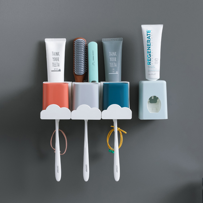 Fogkefetartó – falra szerelhető vákuumos csatlakozással, műanyagból, tárolásra, nyomtatott logóval, Home Parkway