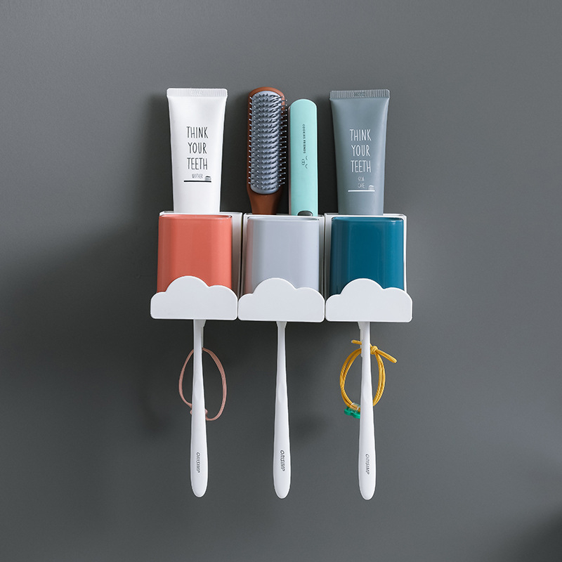 Fogkefetartó – falra szerelhető vákuumos csatlakozással, műanyagból, tárolásra, nyomtatott logóval, Home Parkway