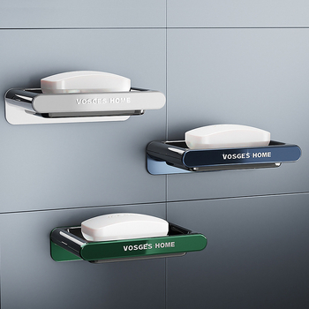 Raft de drenaj pentru săpun montat pe perete — plastic, mediu, fără capac, fără ventuză, logo imprimat