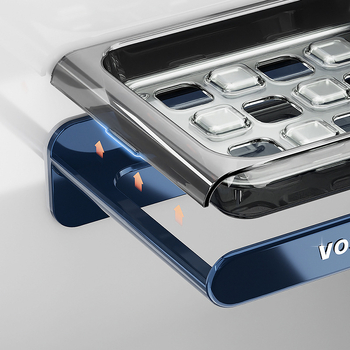 Raft de drenaj pentru săpun montat pe perete — plastic, mediu, fără capac, fără ventuză, logo imprimat