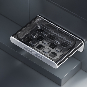 Raft de drenaj pentru săpun montat pe perete — plastic, mediu, fără capac, fără ventuză, logo imprimat