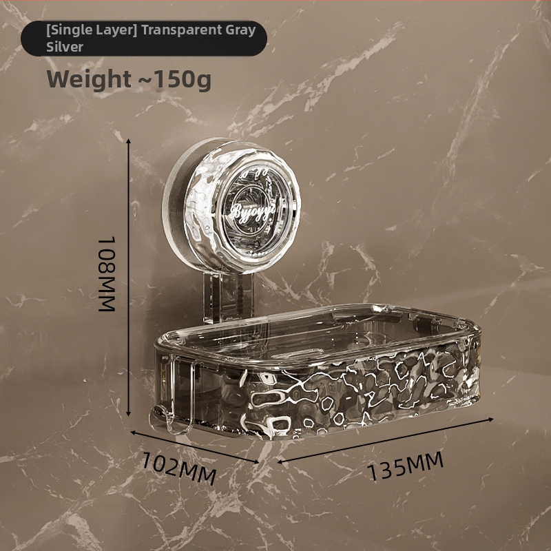 Fali szappantartó vákuumos rögzítéssel, 2 polcos, 5-10 kg teherbírás, műanyag