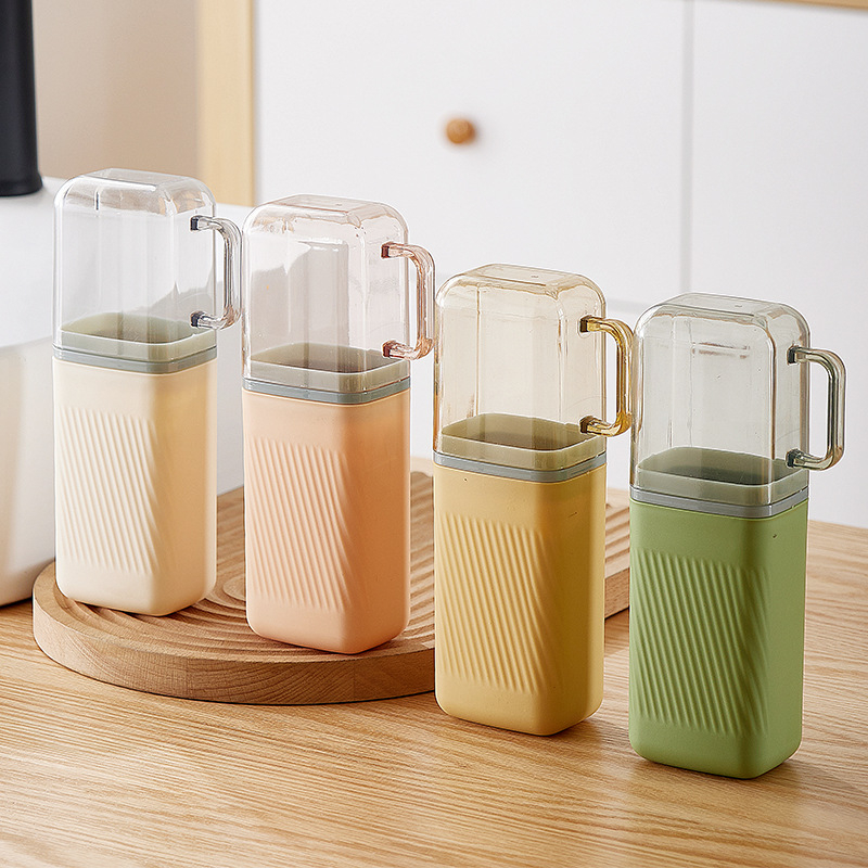 Fogkefetartó – 3 az 1-ben utazó készlet öblítő pohárral, műanyag, testre szabható, Damei